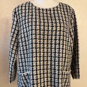 John + Mark. Houndstooth Bouclé Tunic – Black-White